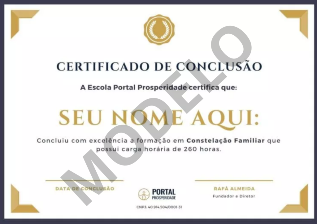 certificado constelação familiar